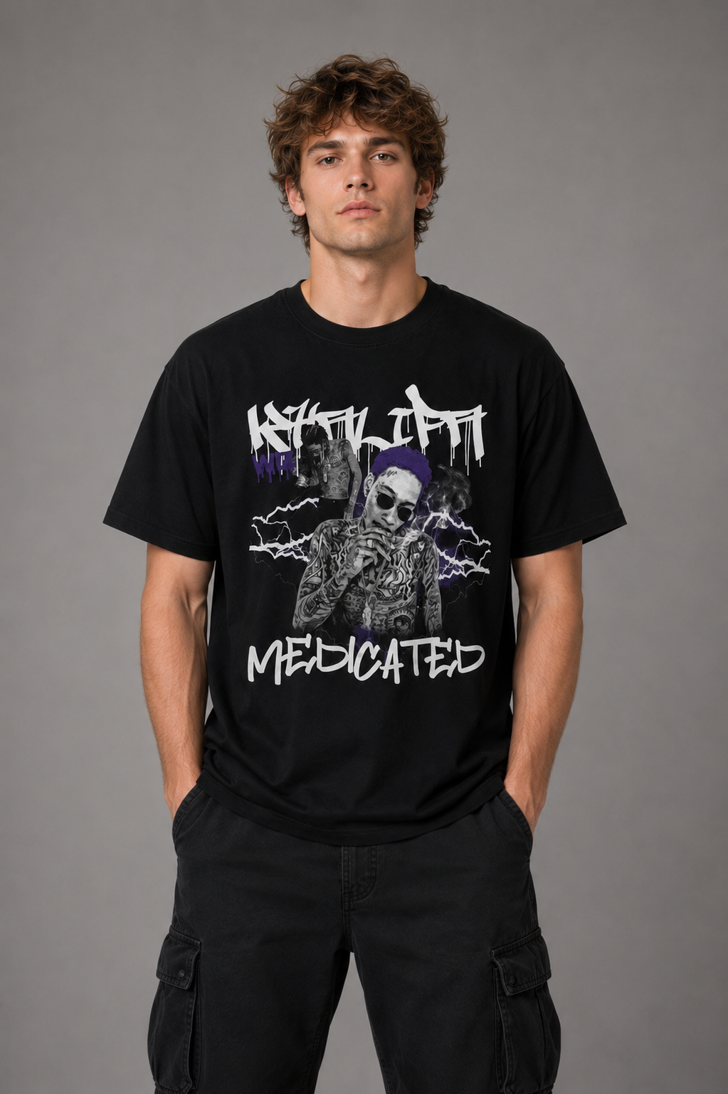 Men's Wiz Khalifa Graphic T-Shirt| Men's Streetwear Tee - Black