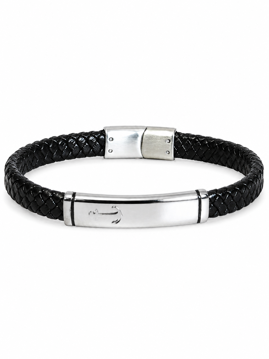Braided Leather Anchor Bracelet