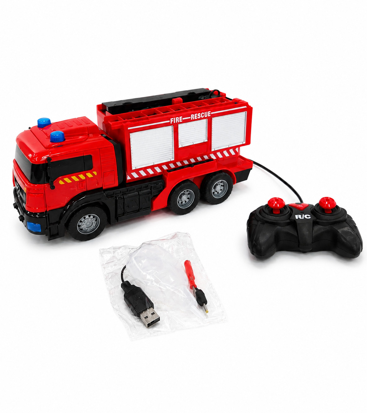 Remote Control Deformation Fire Truck Robot with Lights & Spray | RC Transforming Toy (6+)
