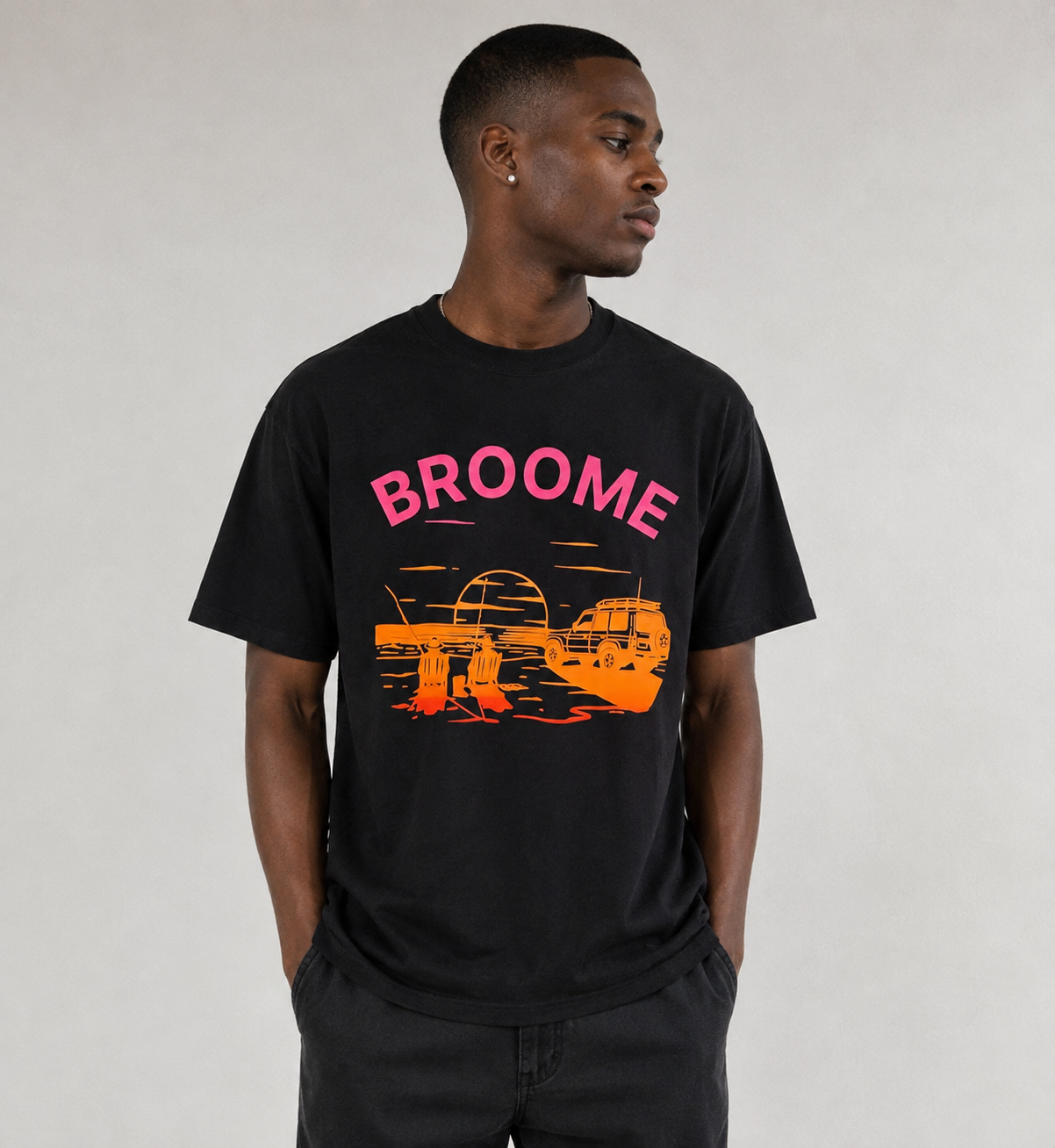 Broome Sunset Graphic T-Shirt – Black