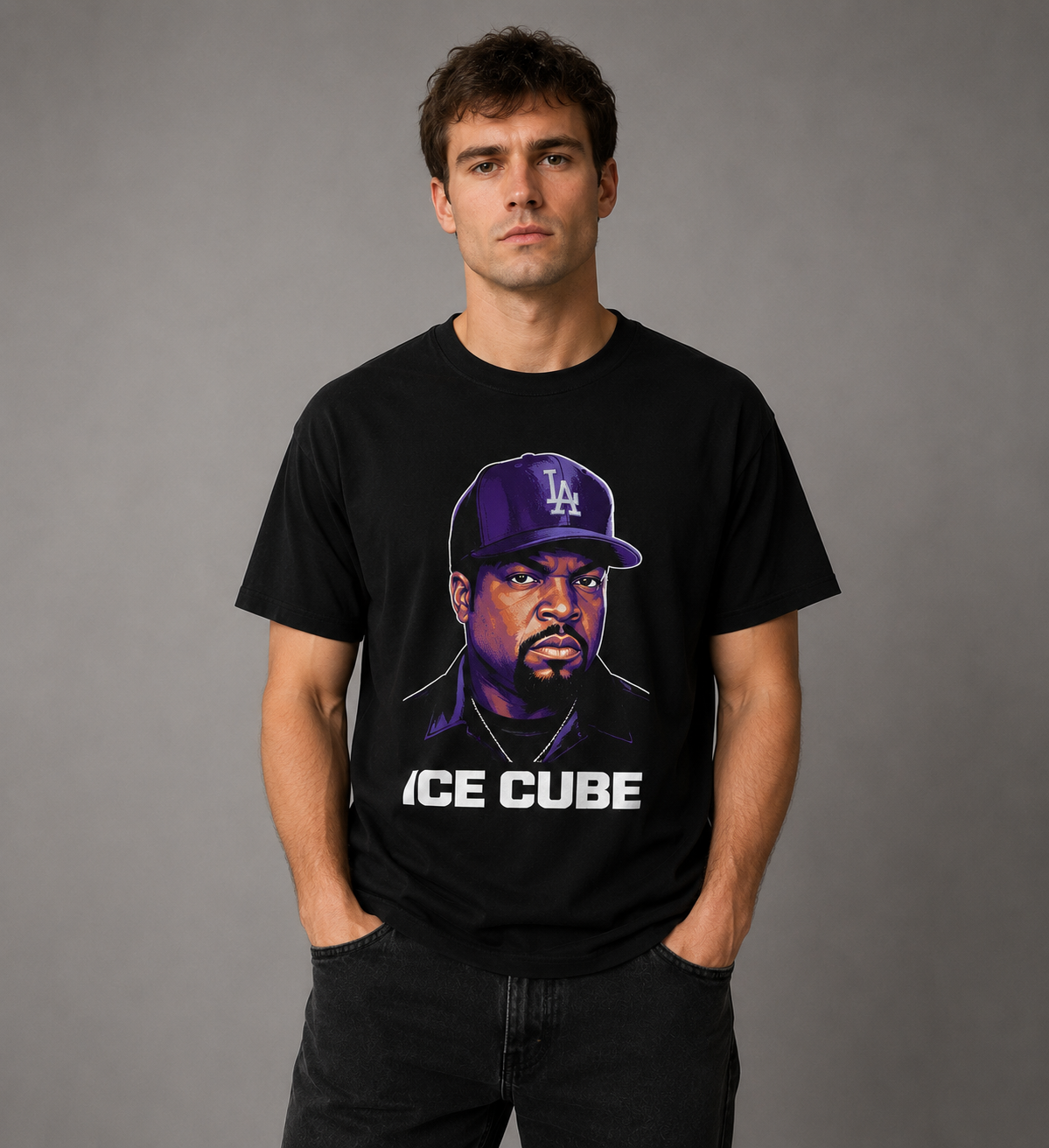 Men's Ice Cube Graphic T-Shirt | Men's Streetwear Tee - Black
