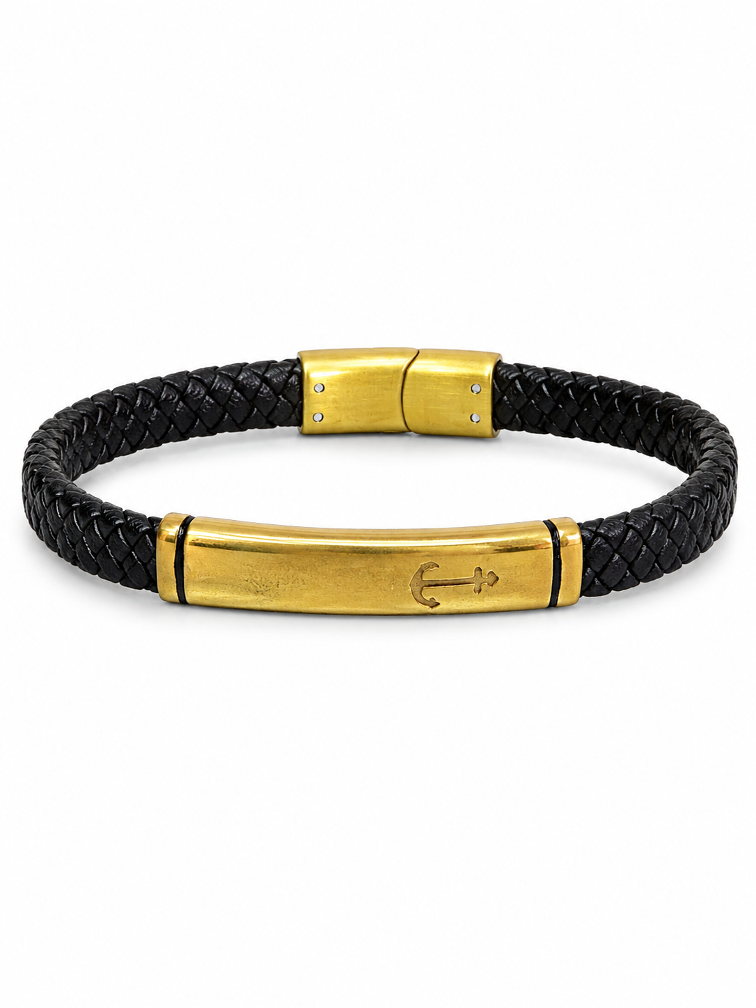 Braided Leather Anchor Bracelet