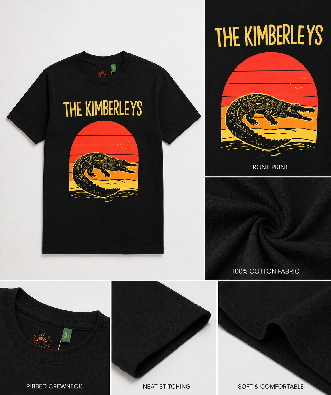 The Kimberleys Crocodile Graphic T-Shirt – Black