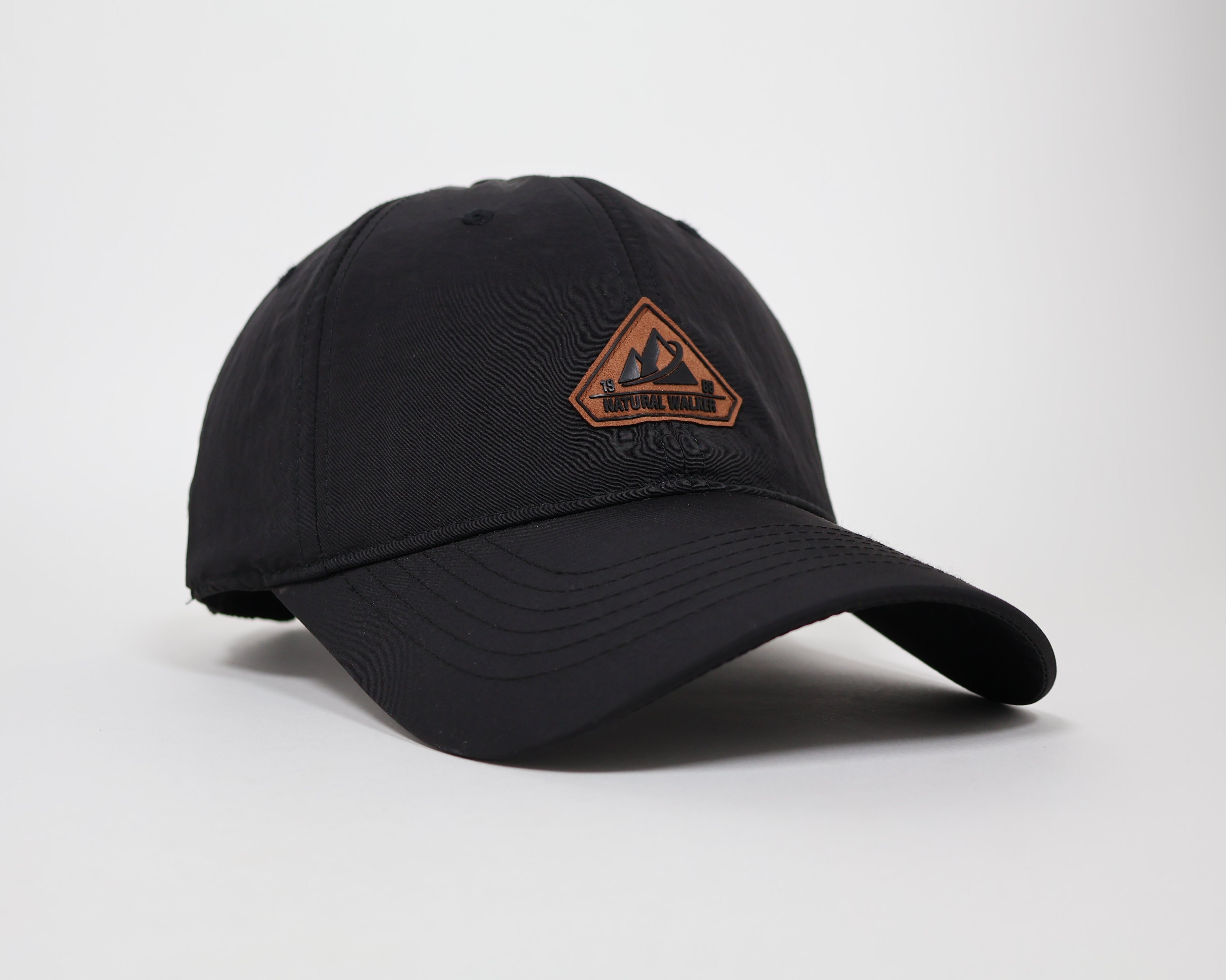 Men's Black Baseball Cap – 'Natural Walker' Embroidered Design with Sleek Look and Adjustable Fit 