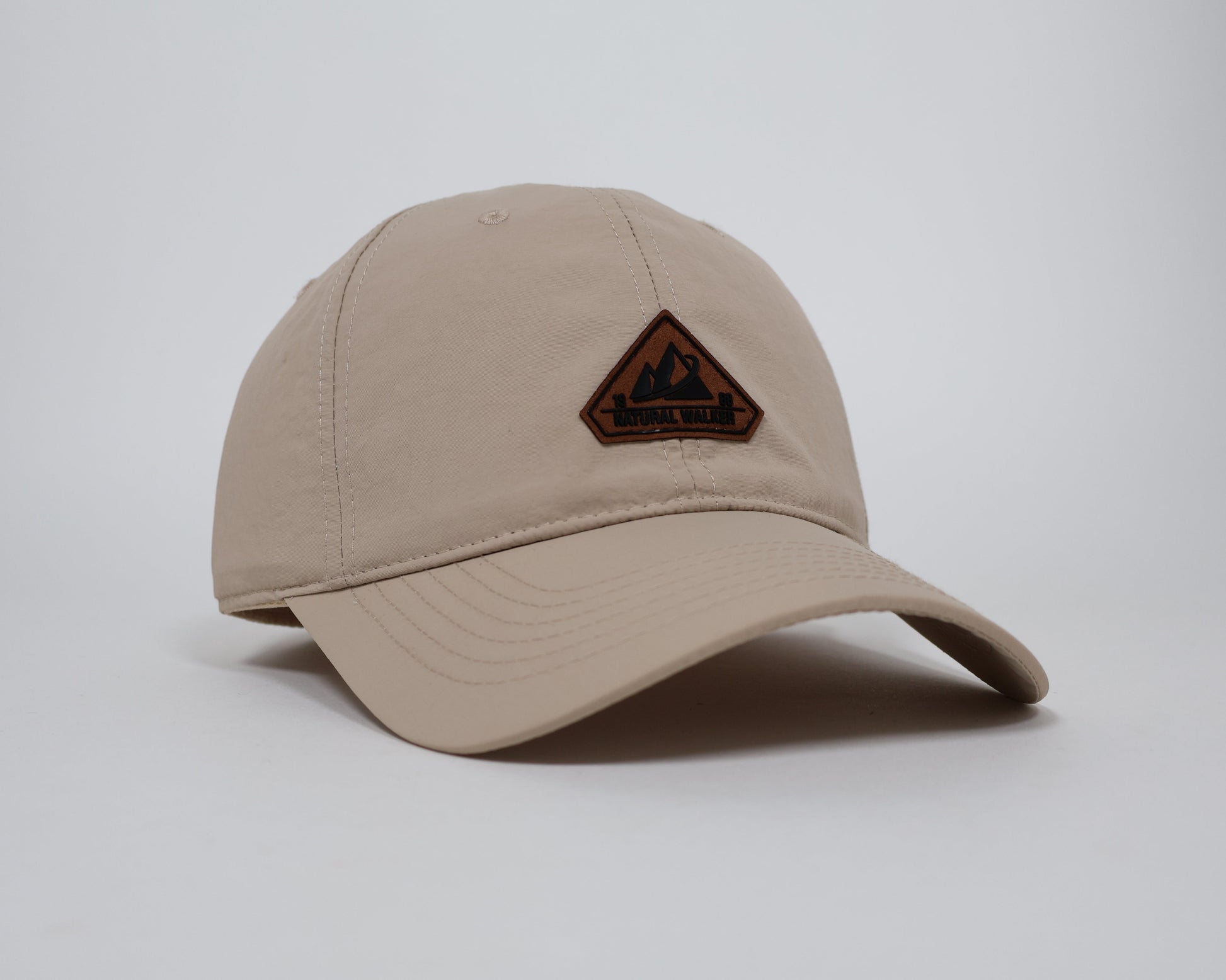 Men's Light Brown Baseball Cap – 'Natural Walker' Embroidery with Earthy Tone and Comfortable Fit 