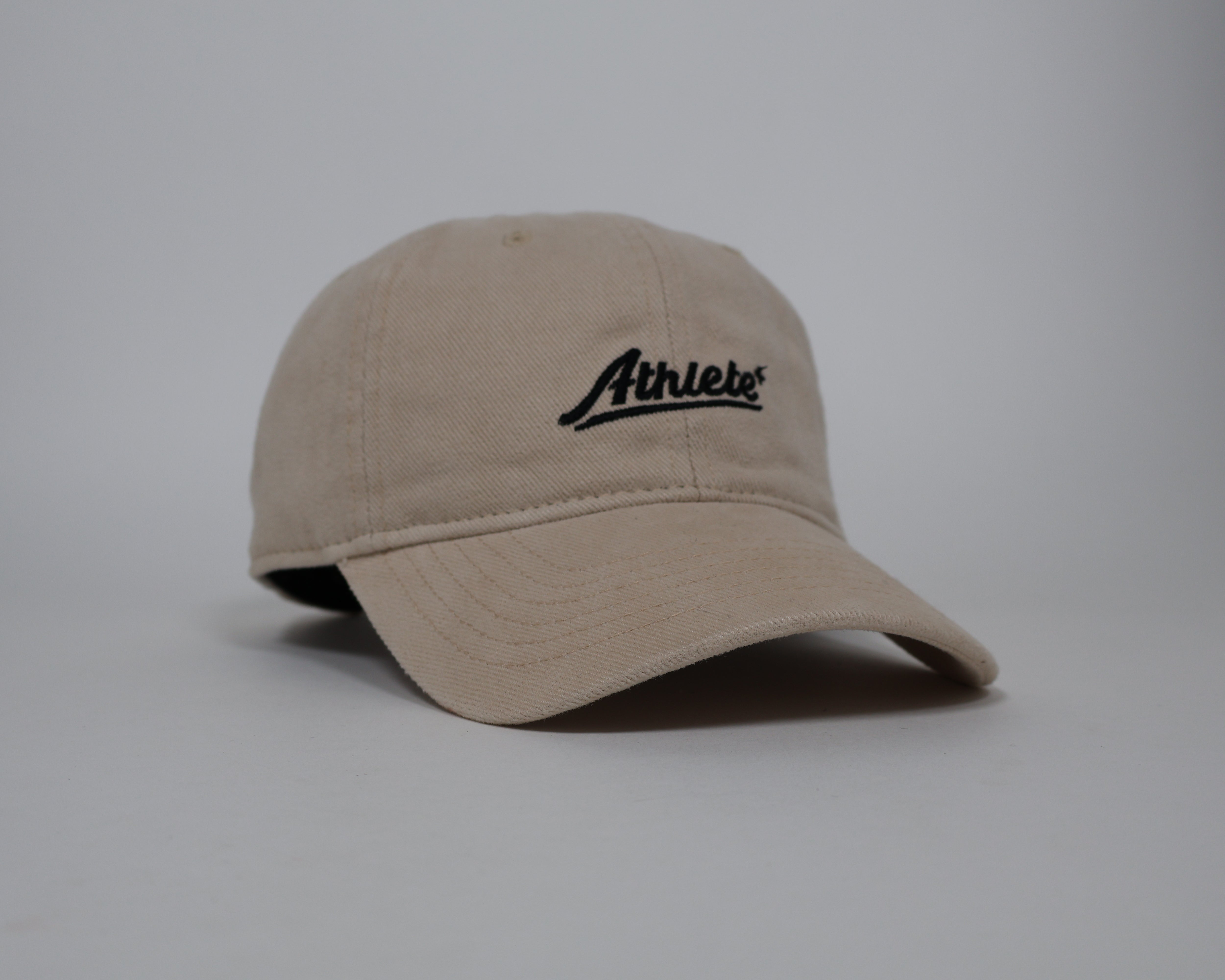 Men's Tan Baseball Cap – 'Athlete' Embroidered Design with Sporty Look and Adjustable Fit